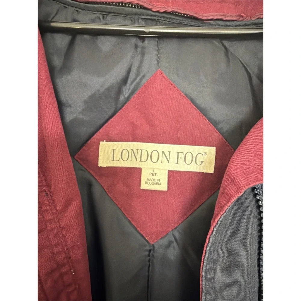 London Fog Men Navy Red Lined Parka Jacket Full Zip Pockets Mid-Length Sz Large